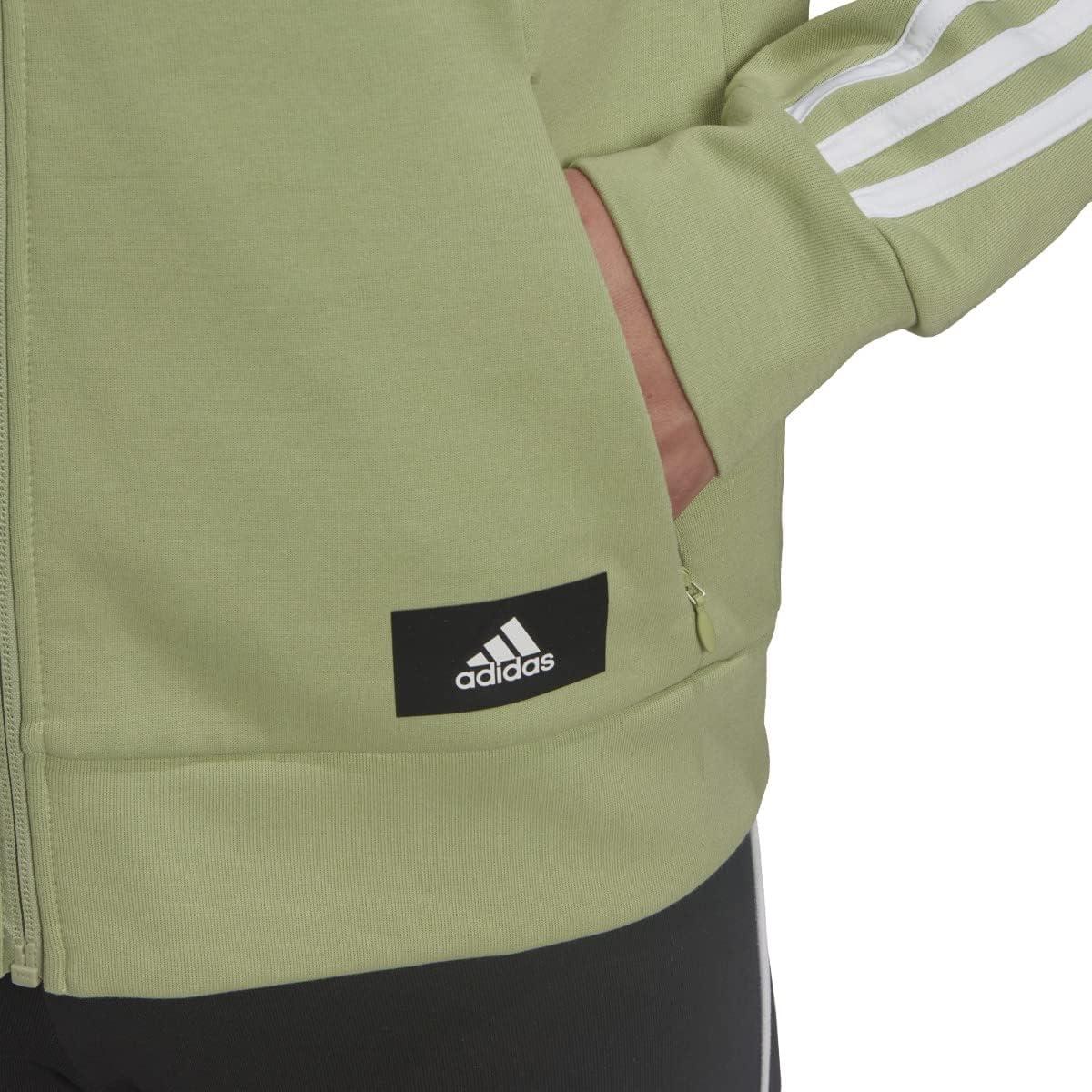 imageadidas Womens Future Icons 3Stripes Hooded Track TopMagic Lime