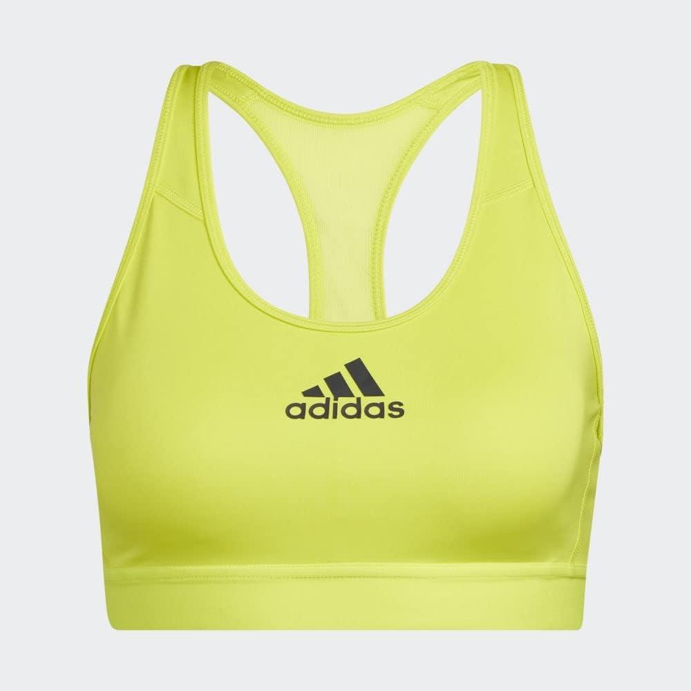 imageadidas Womens Medium Suppor Racer Back Dont Rest Alphaskin Padded Bra W Removable PadsAcid YellowBlack