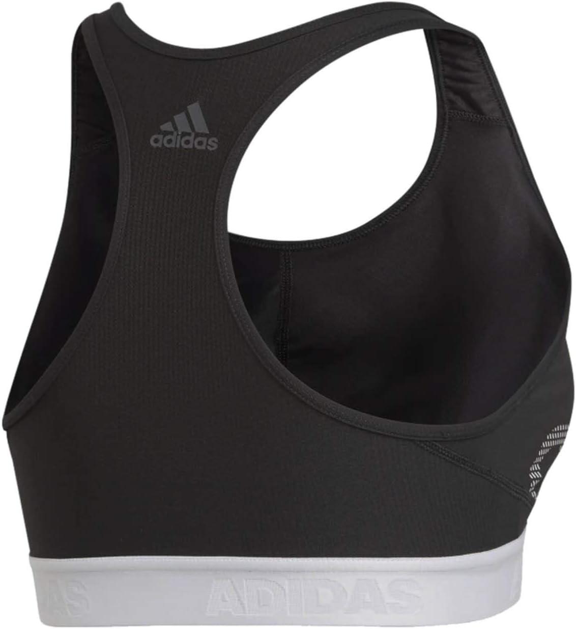 imageadidas Womens Medium Suppor Racer Back Dont Rest Alphaskin Padded Bra W Removable PadsBlackWhite
