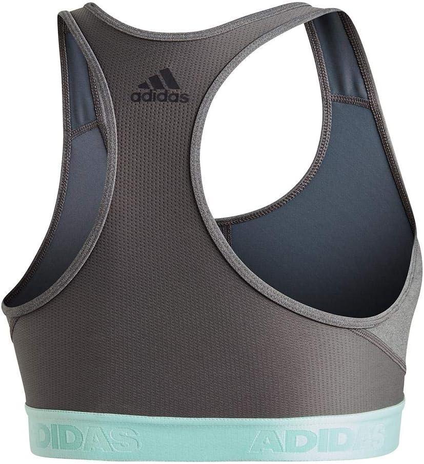 imageadidas Womens Medium Suppor Racer Back Dont Rest Alphaskin Padded Bra W Removable PadsDark Grey HeatherGrey FourClear MintBig Logo