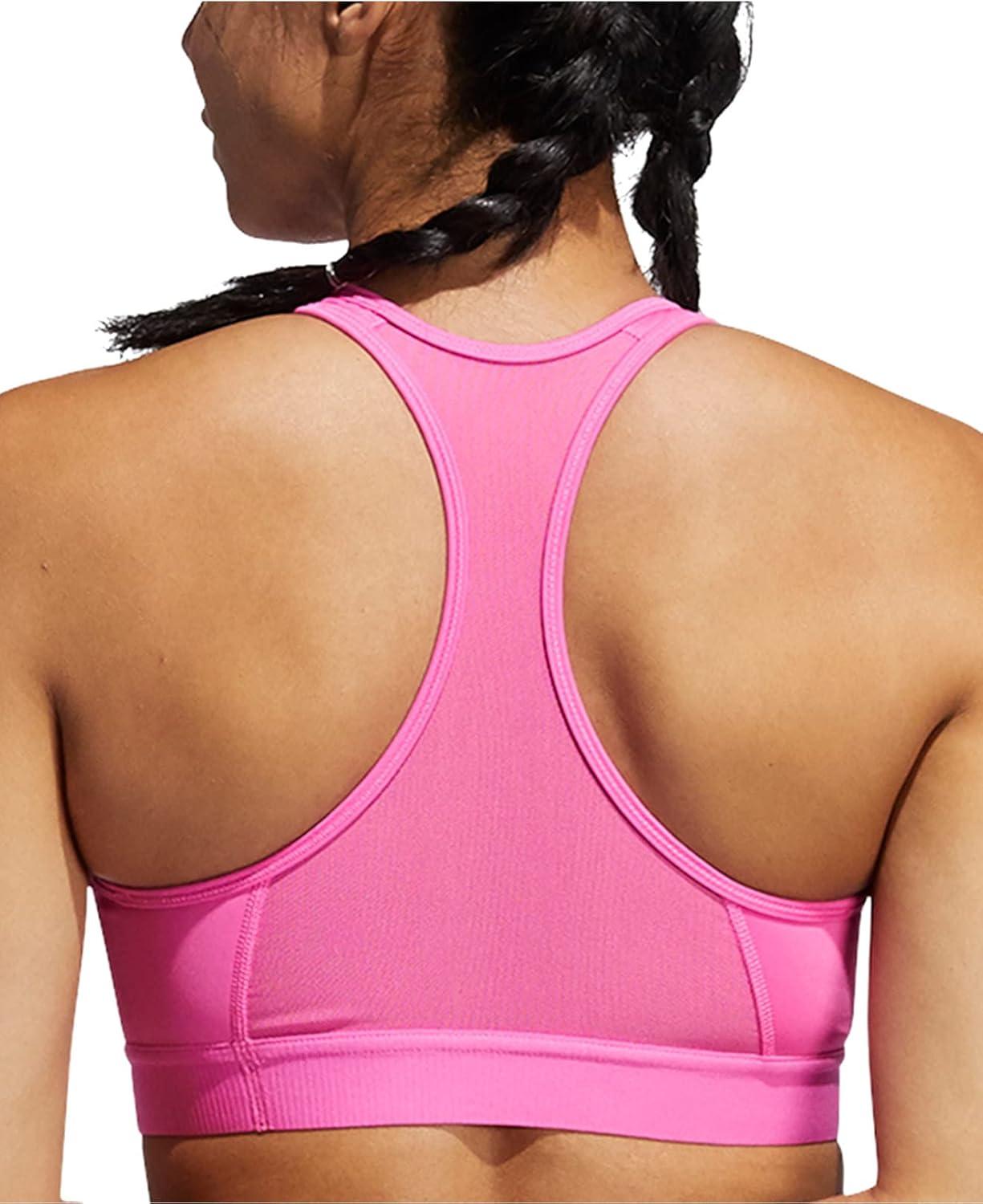 imageadidas Womens Medium Suppor Racer Back Dont Rest Alphaskin Padded Bra W Removable PadsScreaming PinkTrue Orange