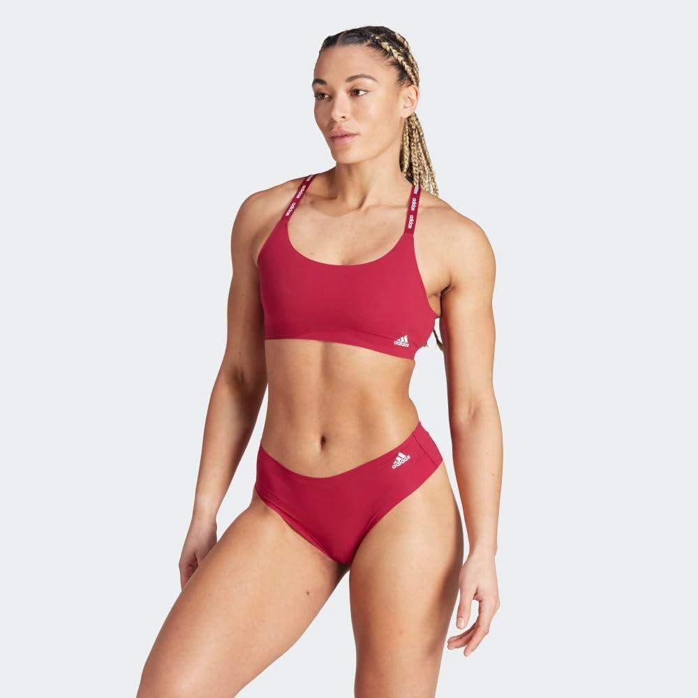 imageadidas Womens Micro Flex Wireless Seamless Lounge BraBurgundy