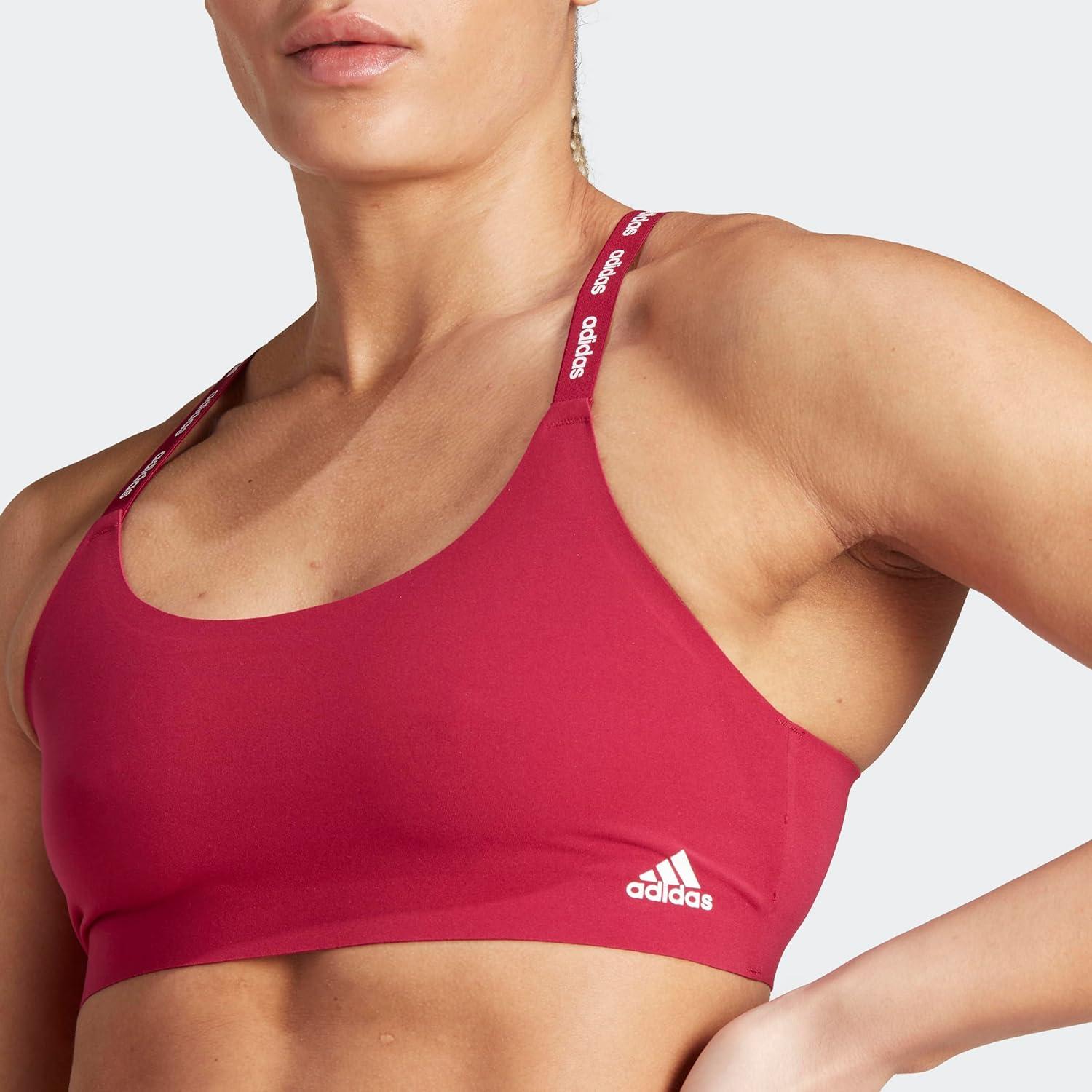 imageadidas Womens Micro Flex Wireless Seamless Lounge BraBurgundy