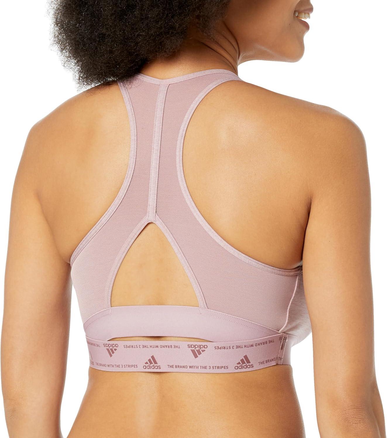 imageadidas Womens Training Medium Support Good Level Bra PaddedMagic Mauve Small Logo