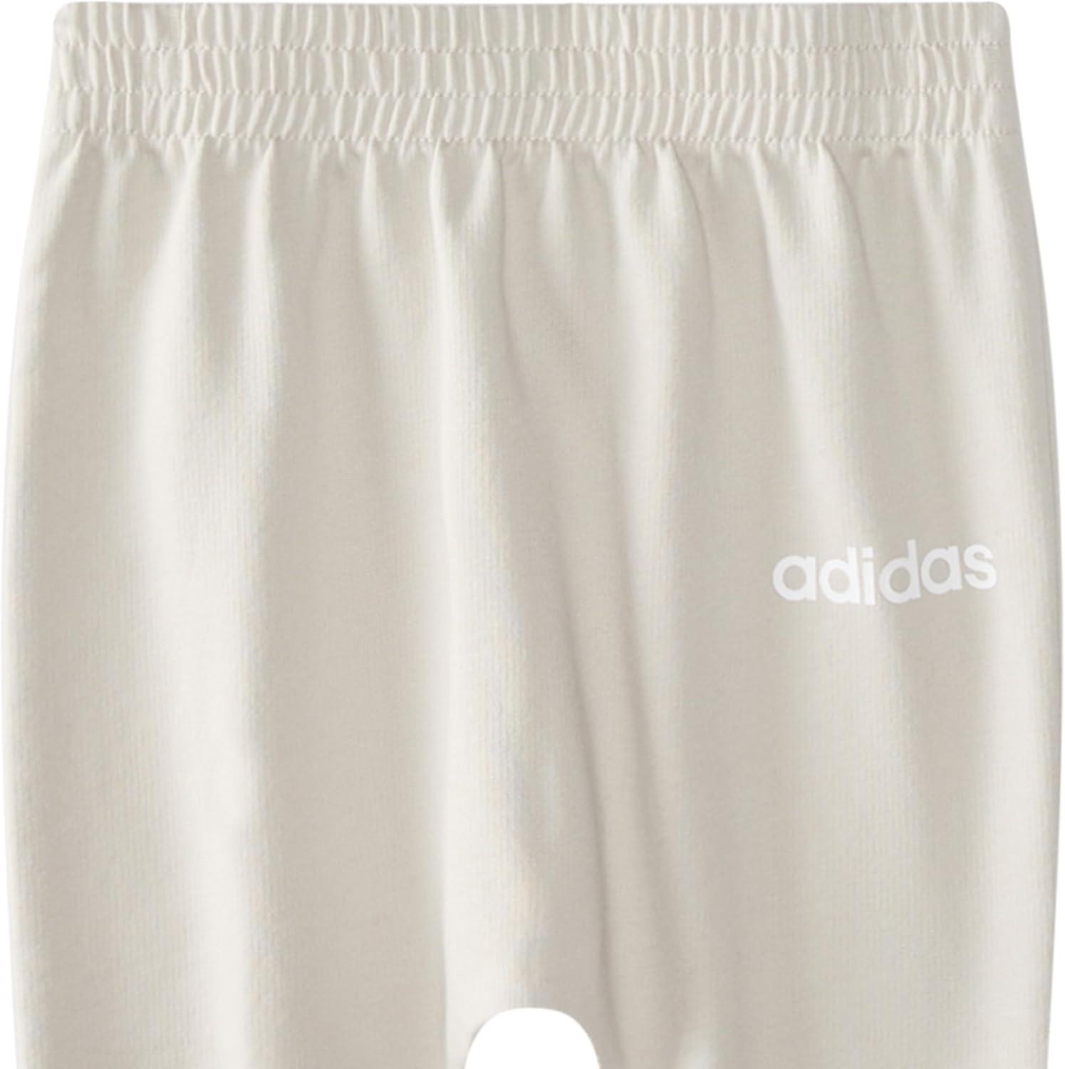 imageadidas babyboys 3piece Linear Logo Bodyshirt ampamp Pant SetTan With White