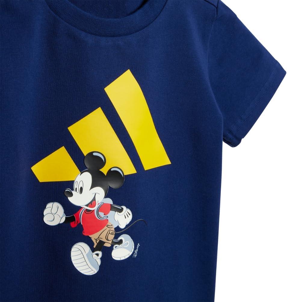 imageadidas babygirls Disney Mickey Mouse Tshirt SetDark BlueCrew Yellow