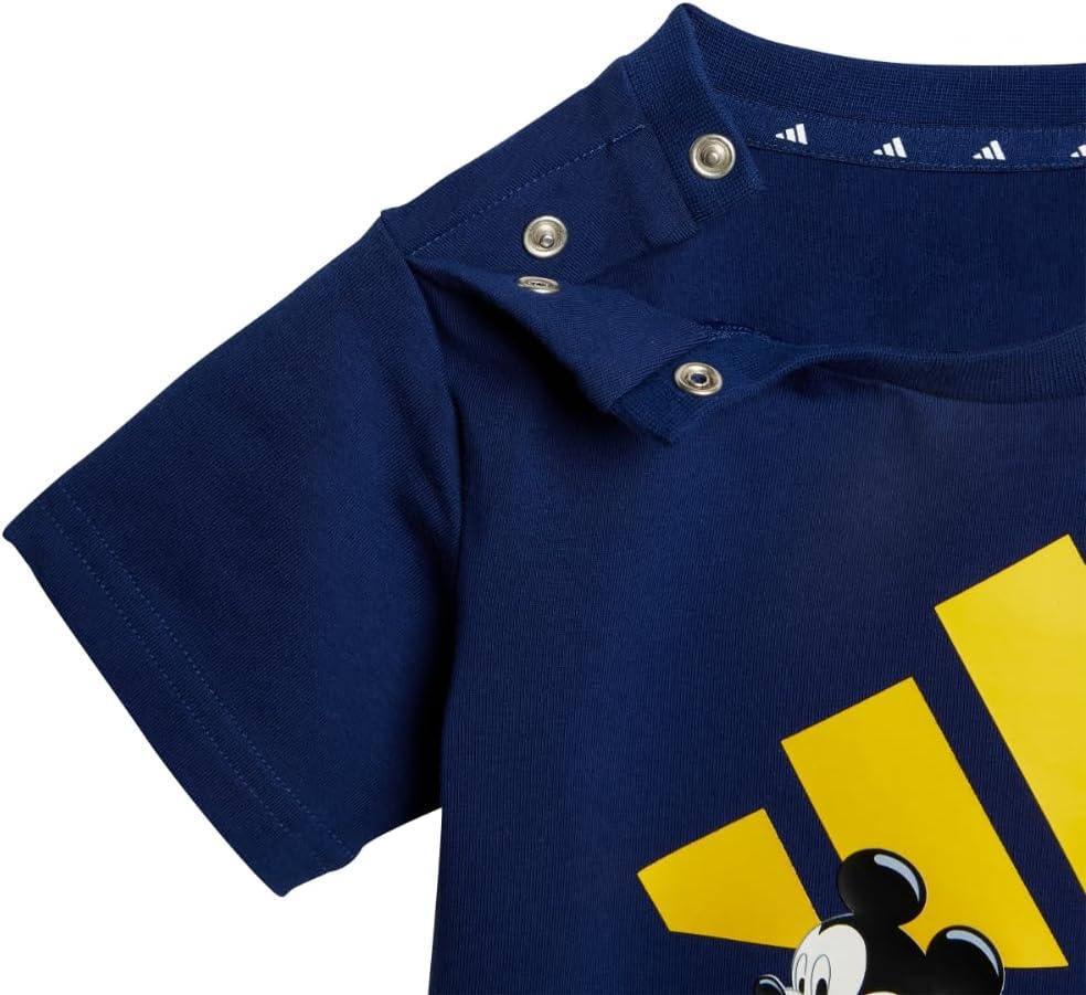 imageadidas babygirls Disney Mickey Mouse Tshirt SetDark BlueCrew Yellow