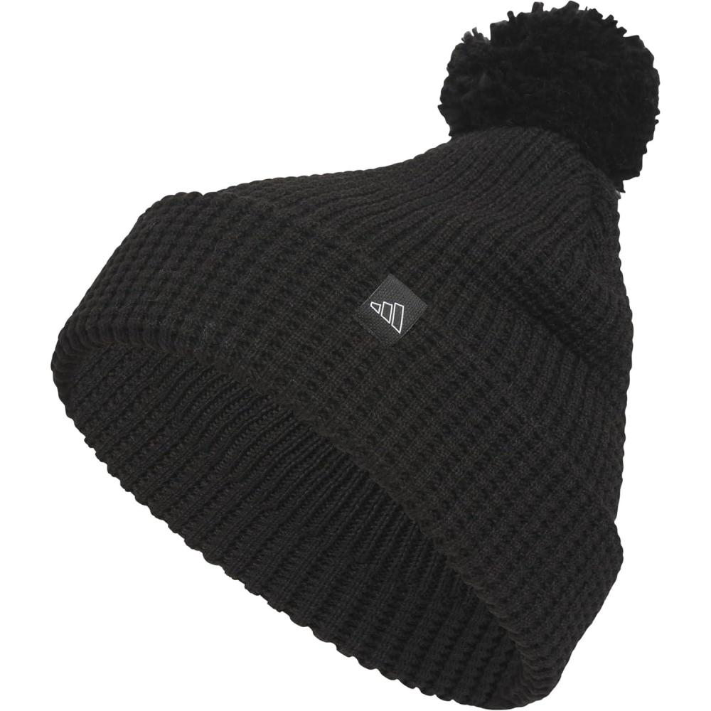 imageAdidas Womens Beanie with Pom  Knit Winter Ballie HatBlackWhitePom