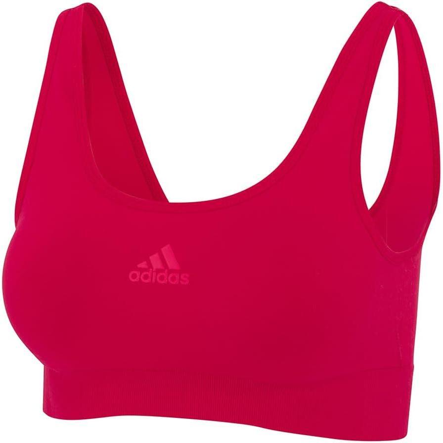 imageAdidas Womens Micro Stretch Seamless Wireless Lounge BraRed