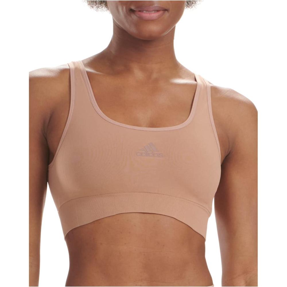 imageAdidas Womens Micro Stretch Seamless Wireless Lounge BraToasted Carmel
