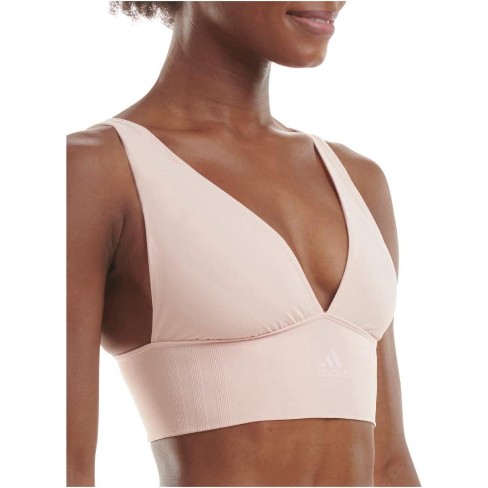 imageAdidas Womens MicroStretch Lounge BraSeamless Comfort ampamp SupportPeach Whip