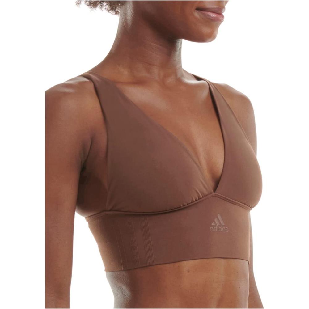 imageAdidas Womens MicroStretch Lounge BraSeamless Comfort ampamp SupportToasted Mocha