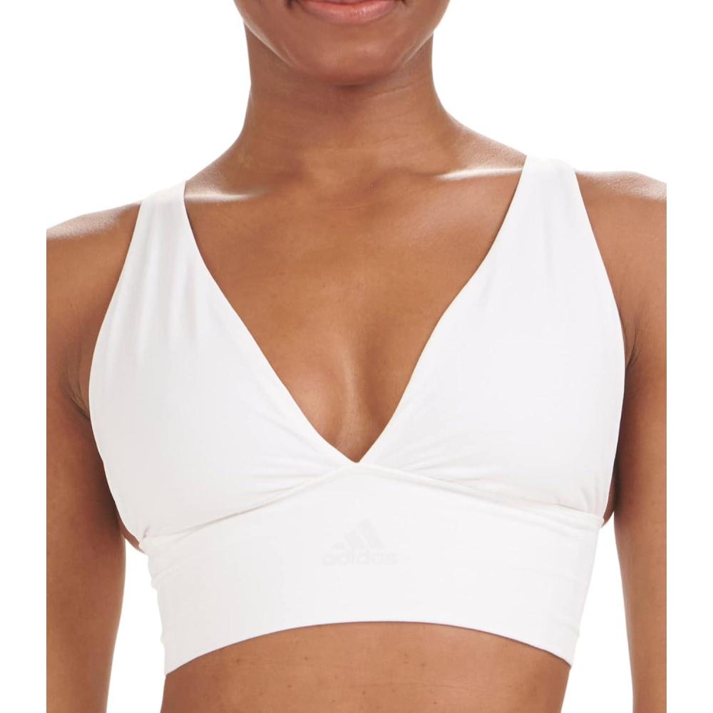 imageAdidas Womens MicroStretch Lounge BraSeamless Comfort ampamp SupportWhite