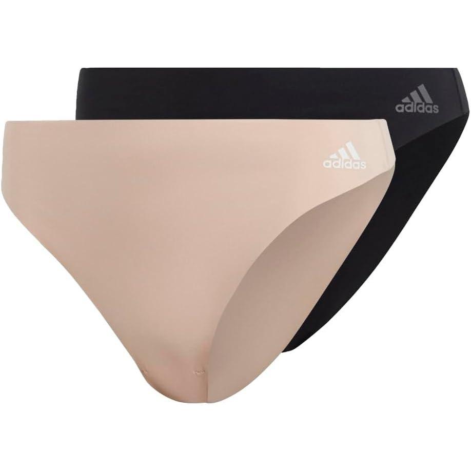 imageAdidas womens Micro Flex Thong Panty UnderwearBlack Forge IronPeach Whip White