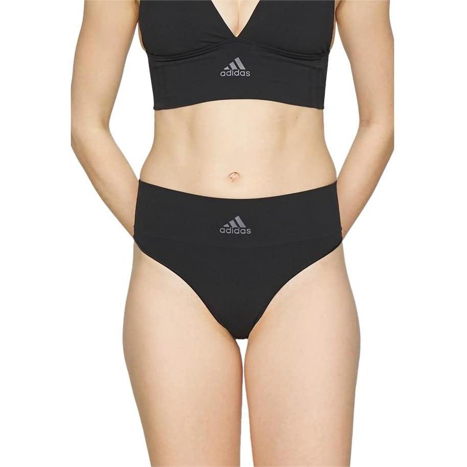 imageAdidas womens Micro Flex Thong Panty UnderwearOff WhiteMatte SilverLinen Green