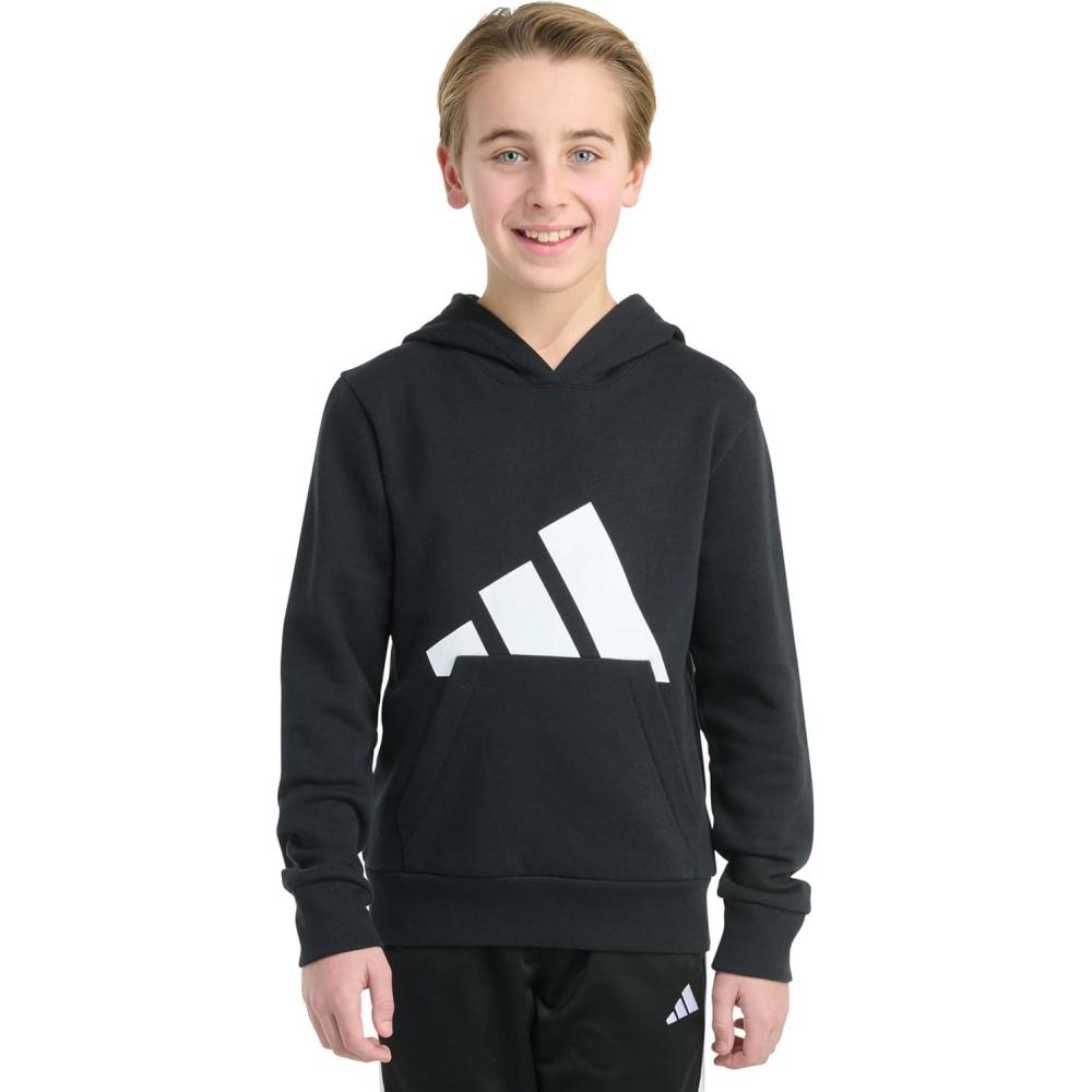 imageadidas Boys Long Sleeve Essential Big Logo Fleece Pullover HoodieBlack