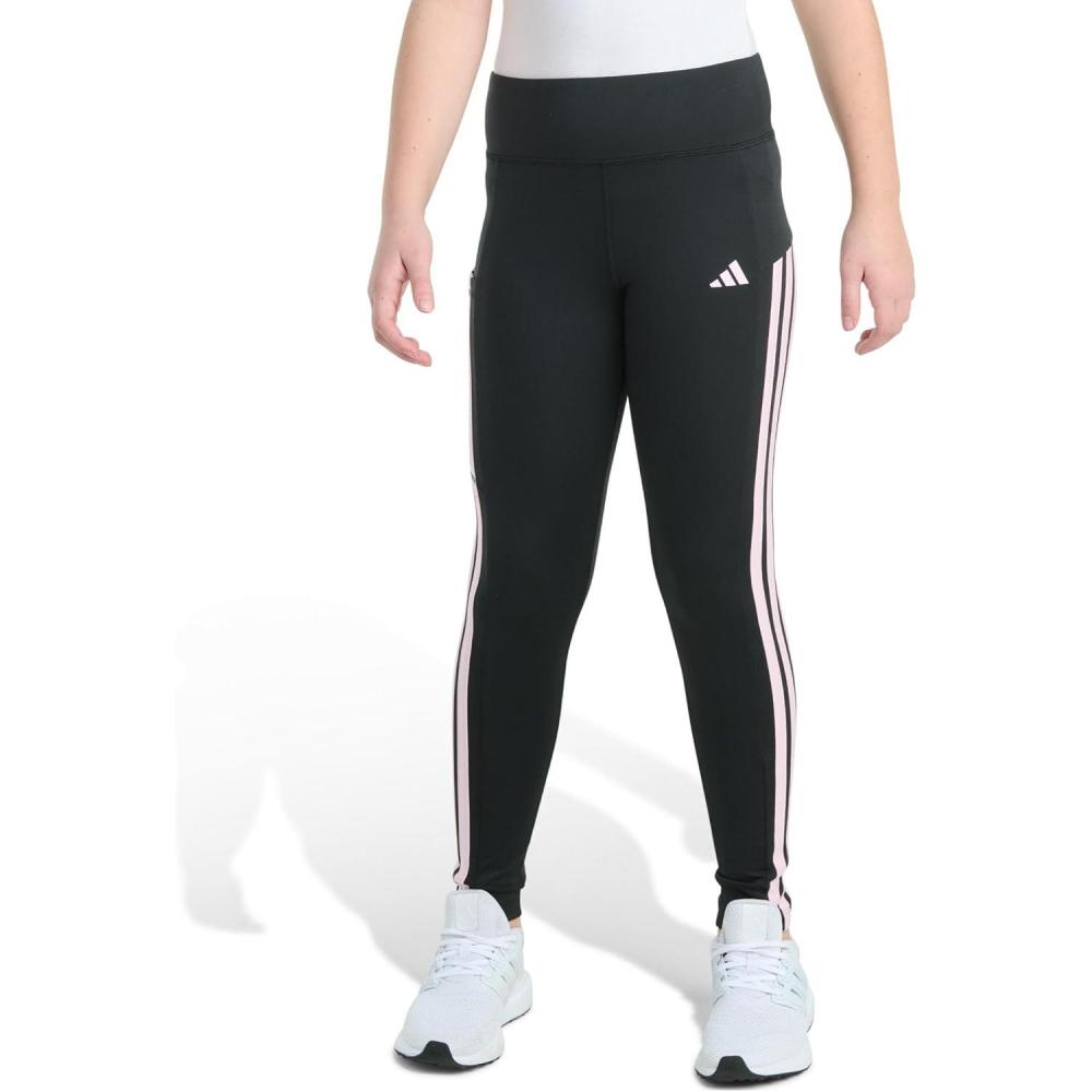 imageadidas Girls 3Stripe LeggingBlack With Pink
