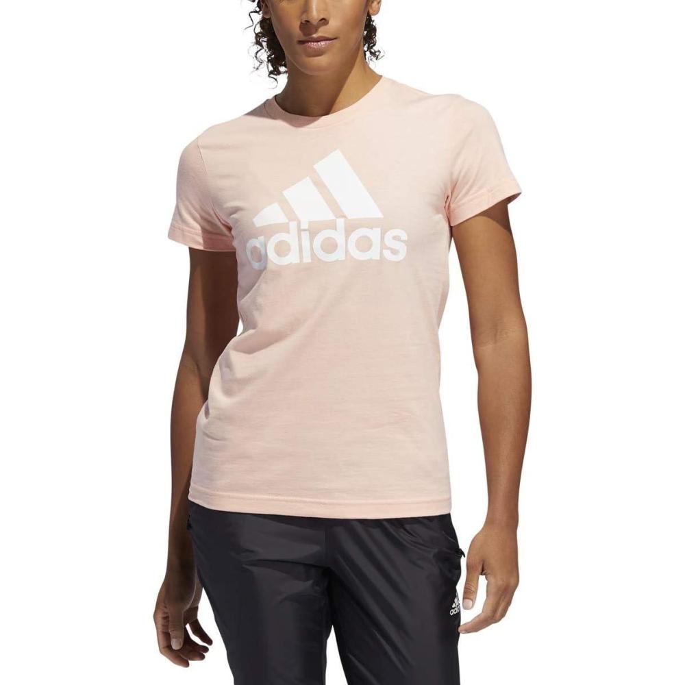 imageadidas Mens Basic Badge Of Sport TeeGlow PinkWhite