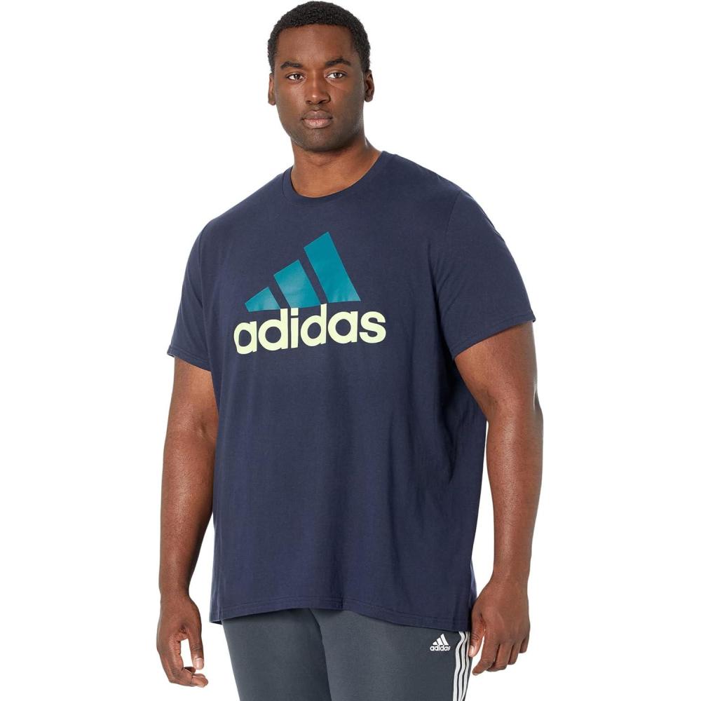 imageadidas Mens Basic Badge Of Sport TeeInkLegacy TealPulse Lime