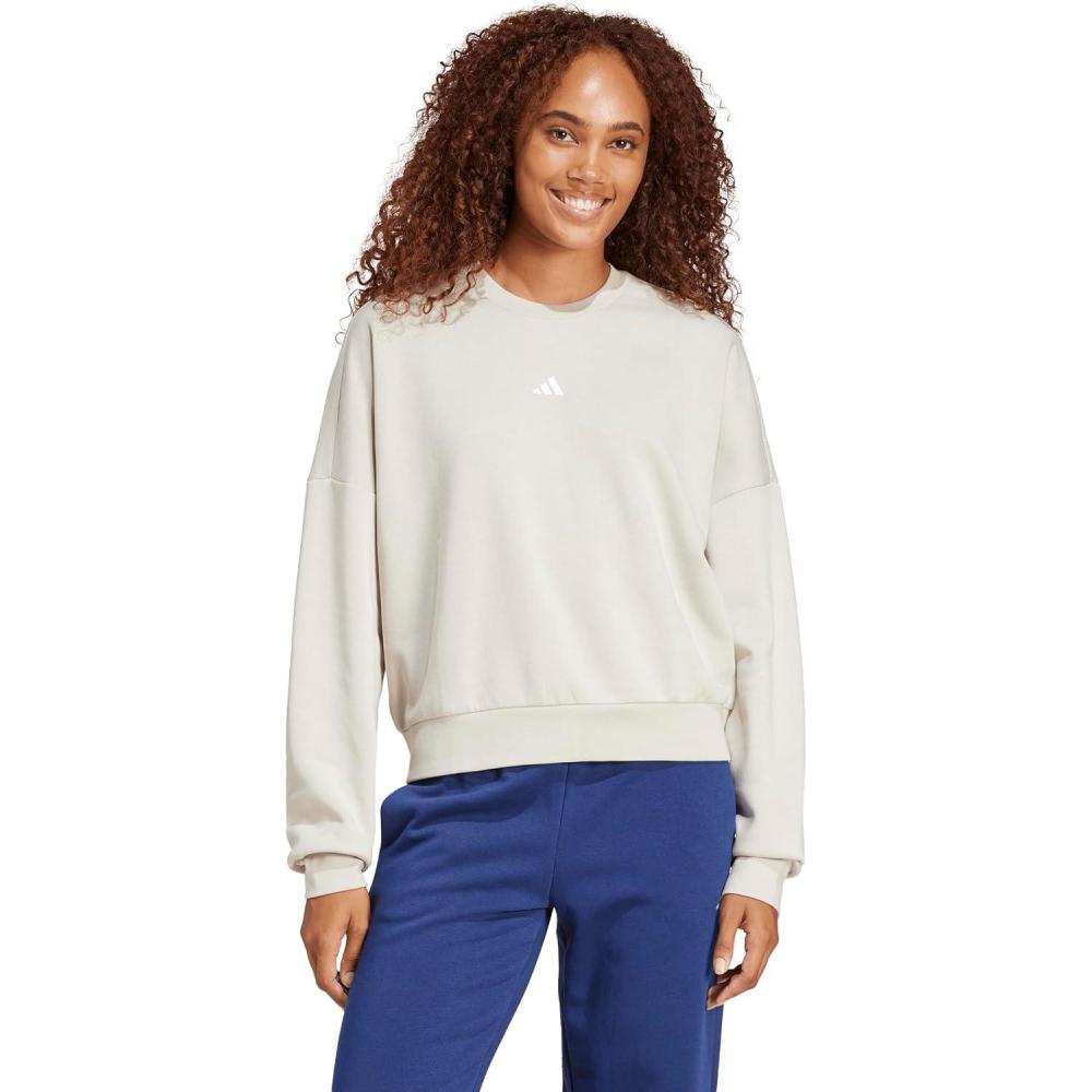 imageadidas Originals Womens Essentials Small Logo Feel Cozy SweatshirtWonder AluminaWhite