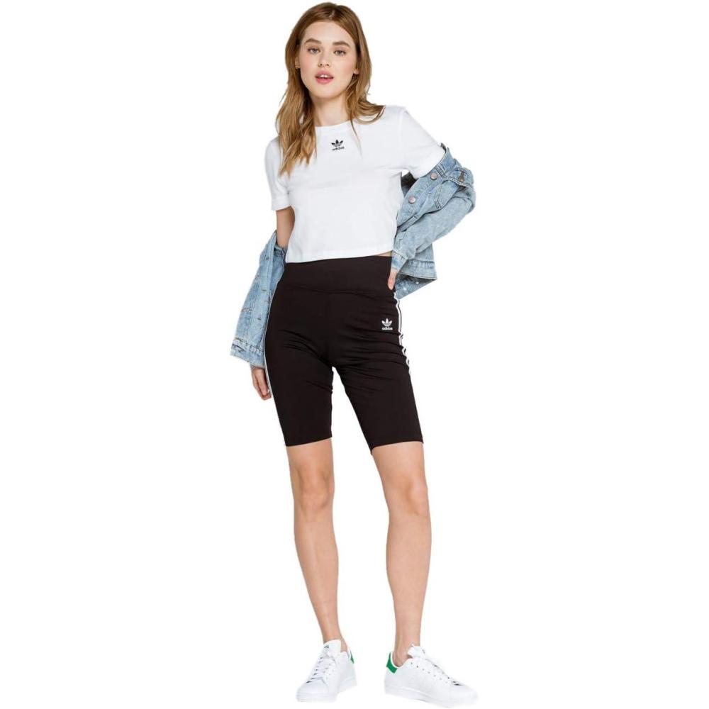 imageadidas Originals Womens Plus Size Adicolor Classics HighWaisted Short TightsBlack