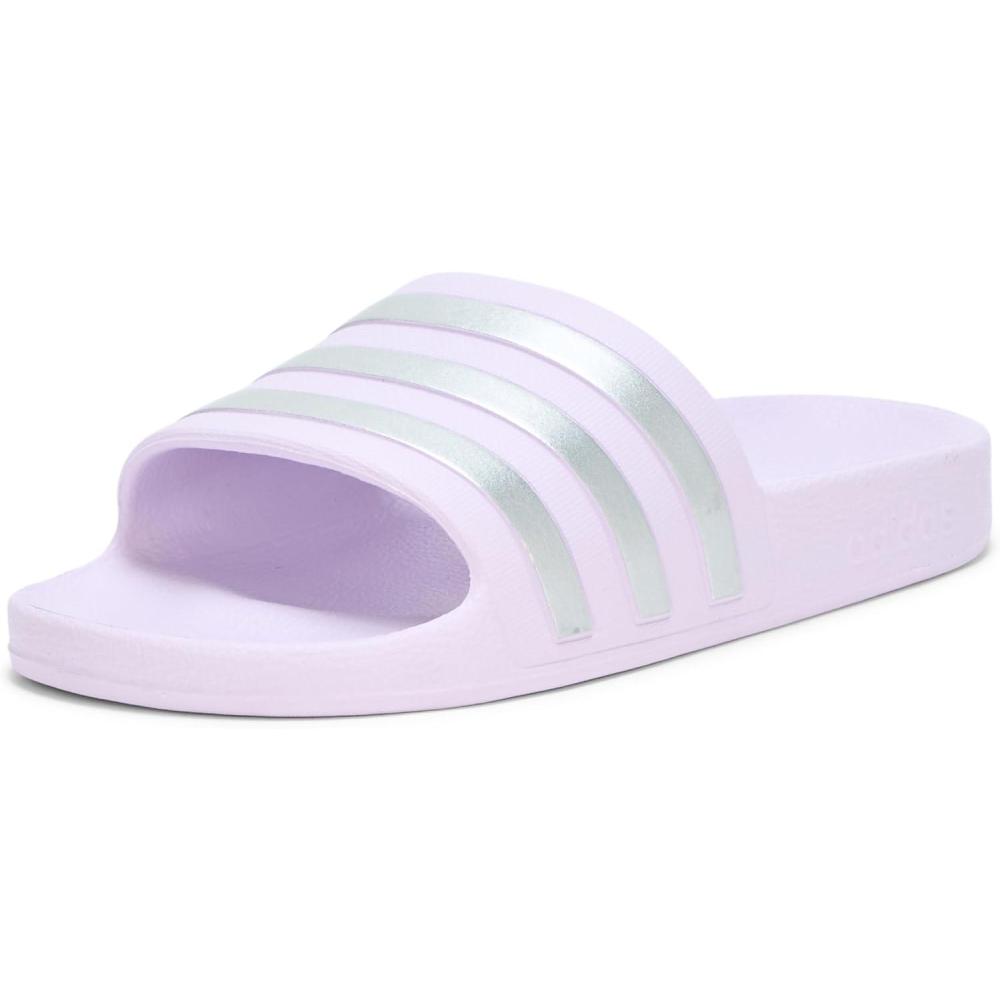 imageadidas Womens Adilette Aqua Slide SandalIce LavenderMatte SilverMatte Silver