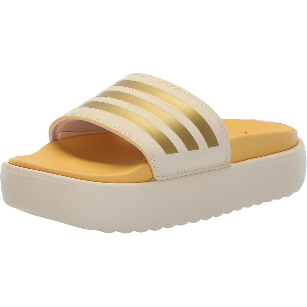 imageadidas Womens Adilette Platform SandalCrystal SandGold MetallicSemi Spark