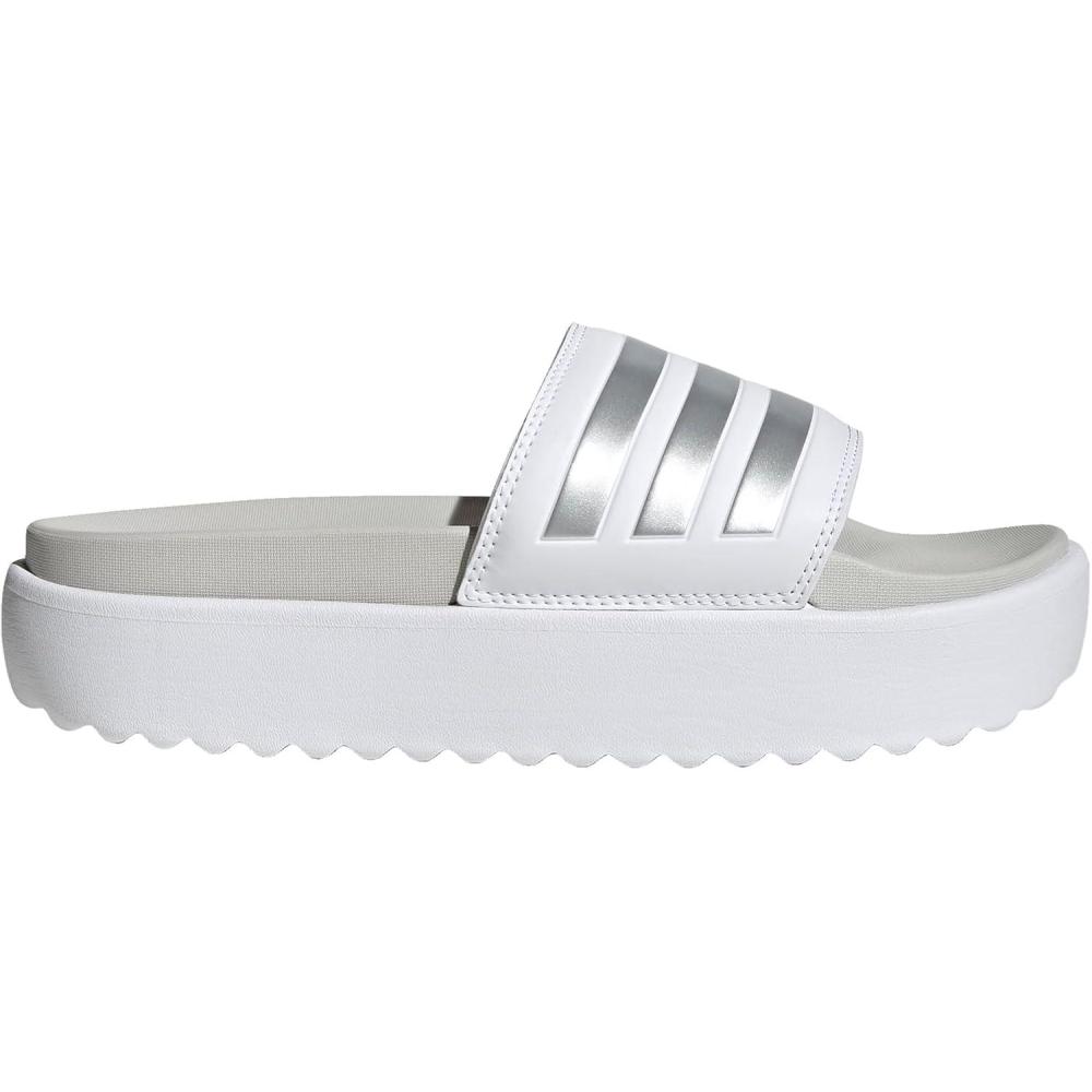 imageadidas Womens Adilette Platform SandalWhiteZero MetallicGrey