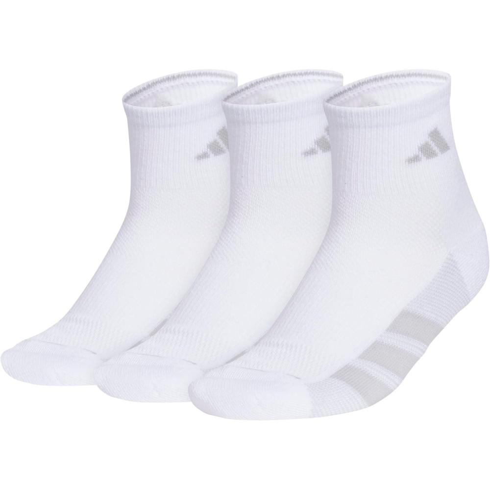 imageadidas Womens All Day Training Quarter Socks 3pair Athletic Performance Above the Ankle Height Targeted Cushion for Running