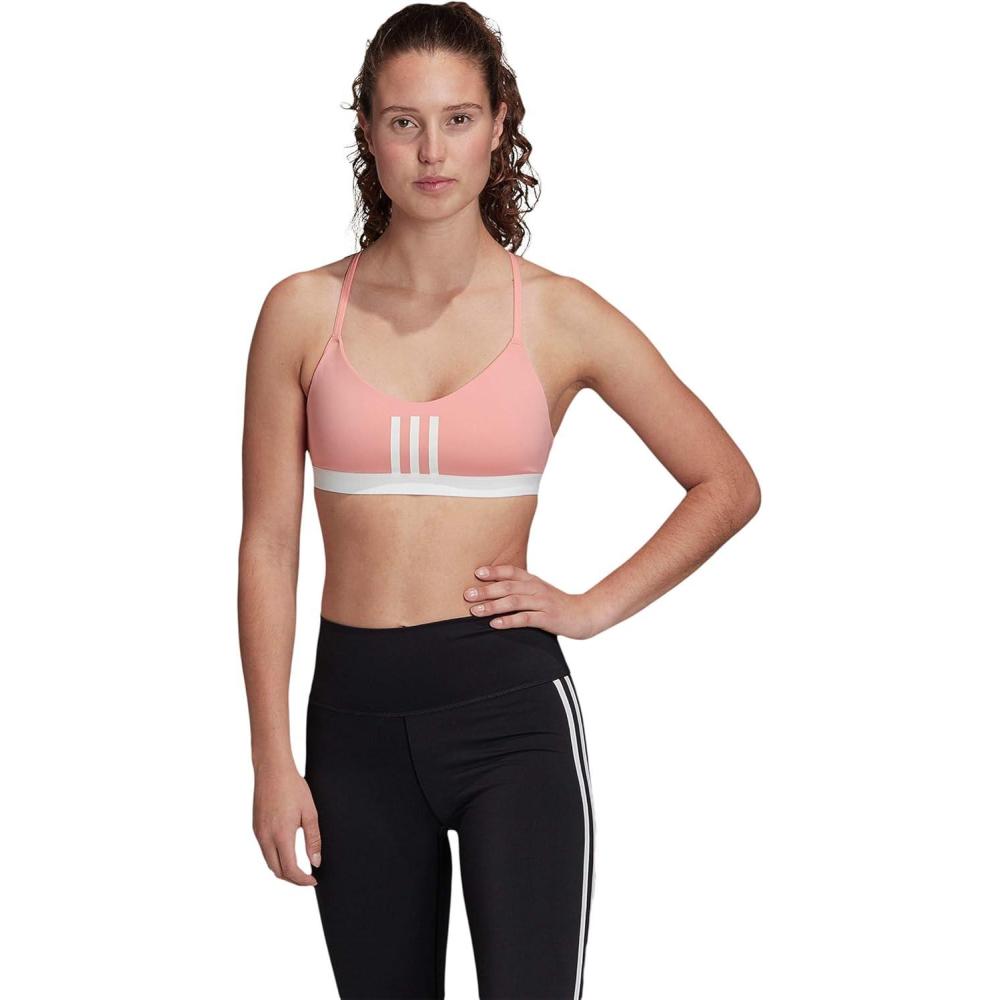 imageadidas Womens All Me 3Stripes Mesh BraGlory PinkWhite