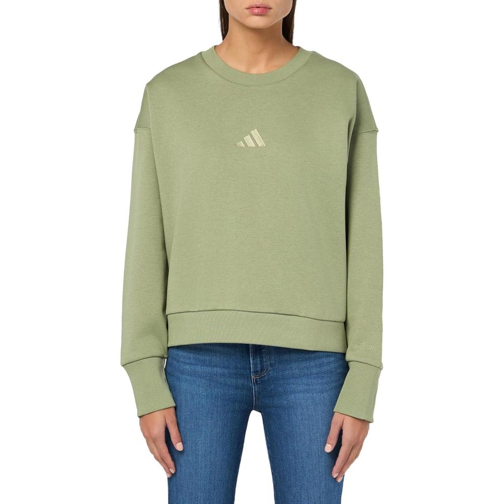 imageadidas Womens All Szn Fleece Loose SweatshirtTent Green