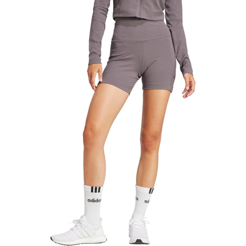 imageadidas Womens All Szn Ribbed HighWaisted Bike ShortsGrey StrataGrey Strata