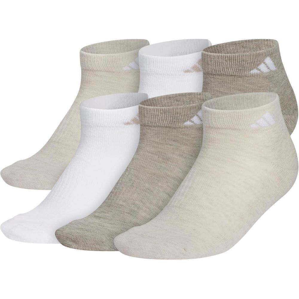 imageadidas Womens Athletic Cushioned 6Pack Low CutAlumina BeigeWhiteWonder Beige