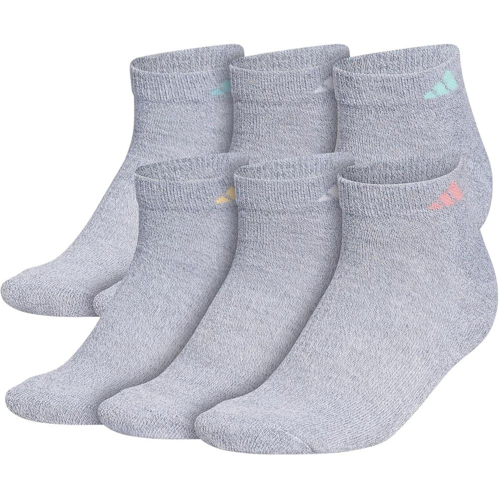 imageadidas Womens Athletic Cushioned 6Pack Low CutGreyBliss PopClear Mint