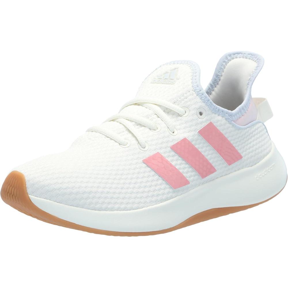 imageadidas Womens Cloudfoam Pure Sportswear SneakersOff WhiteSemi Pink SparkHalo Blue