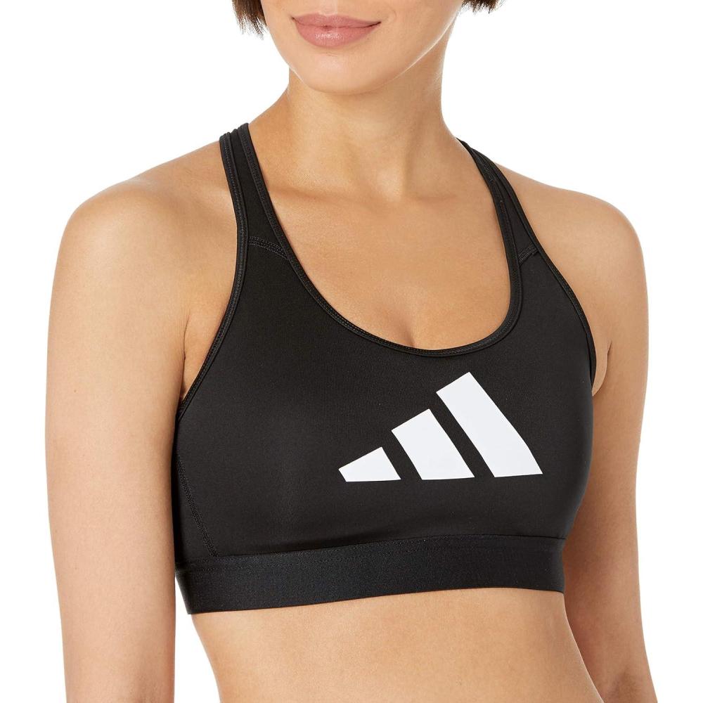 imageadidas Womens Dont Rest 3 Bar BraBlackGreyWhite