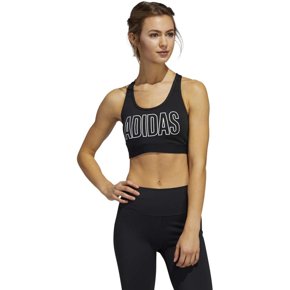 imageadidas Womens Dont Rest Alphaskin Sports BraBlackWhite