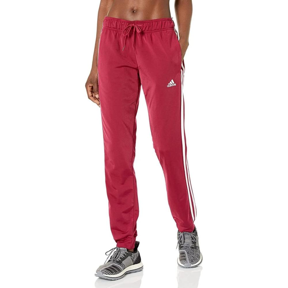 imageadidas Womens Essentials Fleece Tapered Cuff PantsLegacy BurgundyWhite