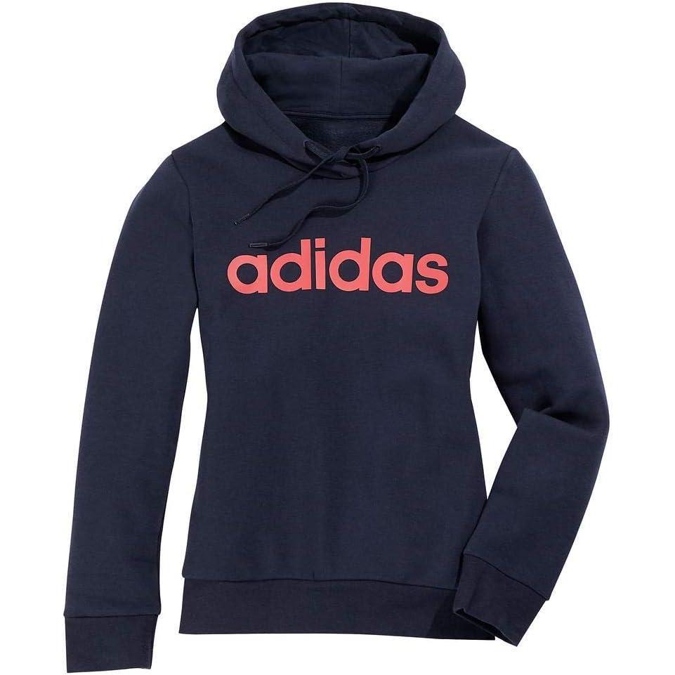 imageadidas Womens Essentials Linear Fleece HoodieLegend InkSignal Pink
