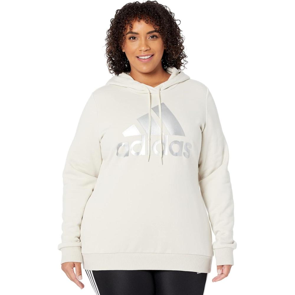 imageadidas Womens Essentials Logo Fleece HoodieAluminaSilver Metallic
