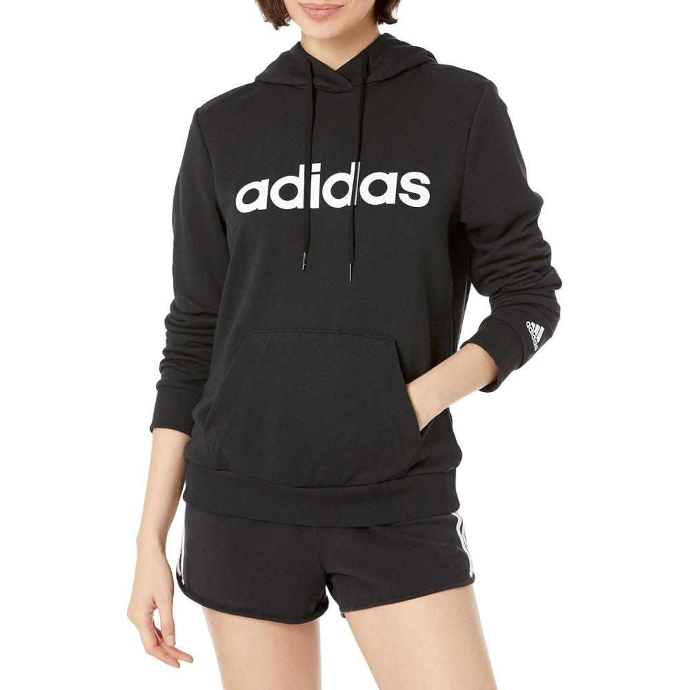 imageadidas Womens Essentials Logo HoodieBlackWhite