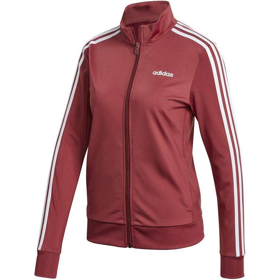 imageadidas Womens Essentials WarmUp Slim 3Stripes Track JacketLegacy Red