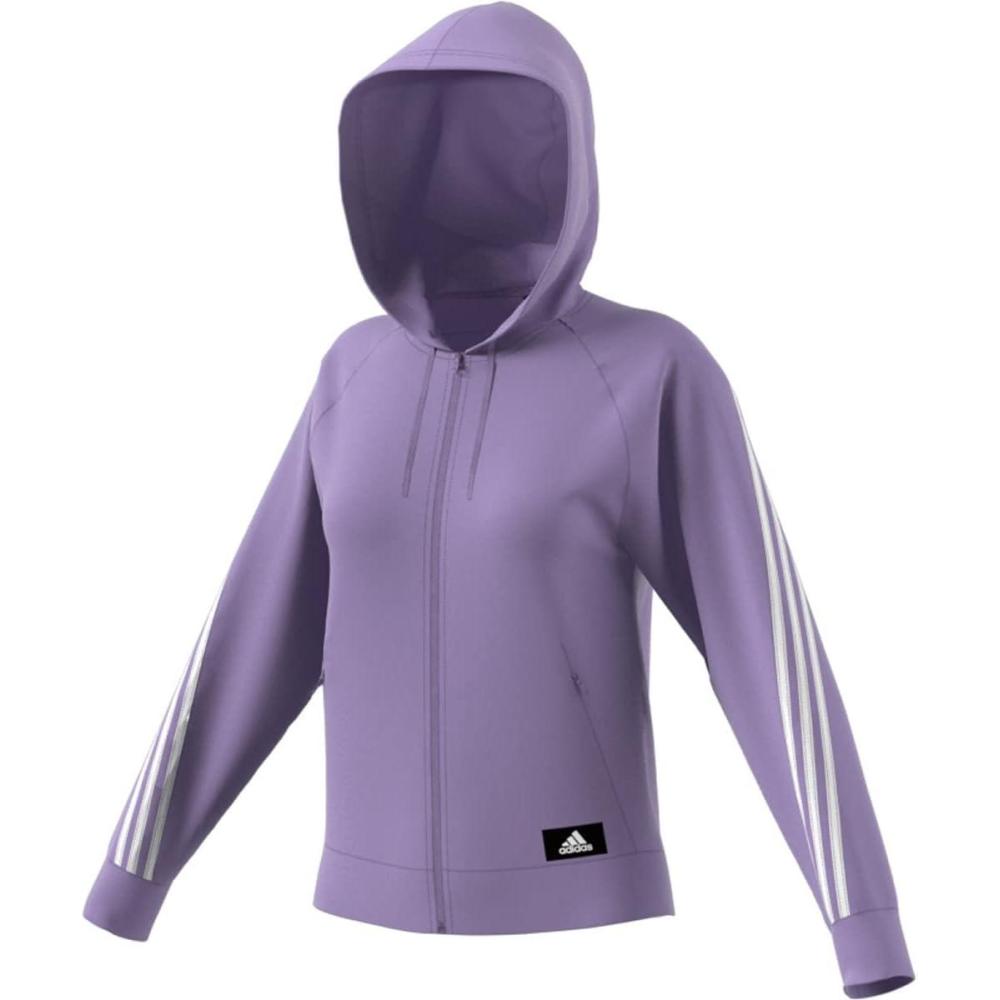 imageadidas Womens Future Icons 3Stripes Hooded Track TopMagic Lilac