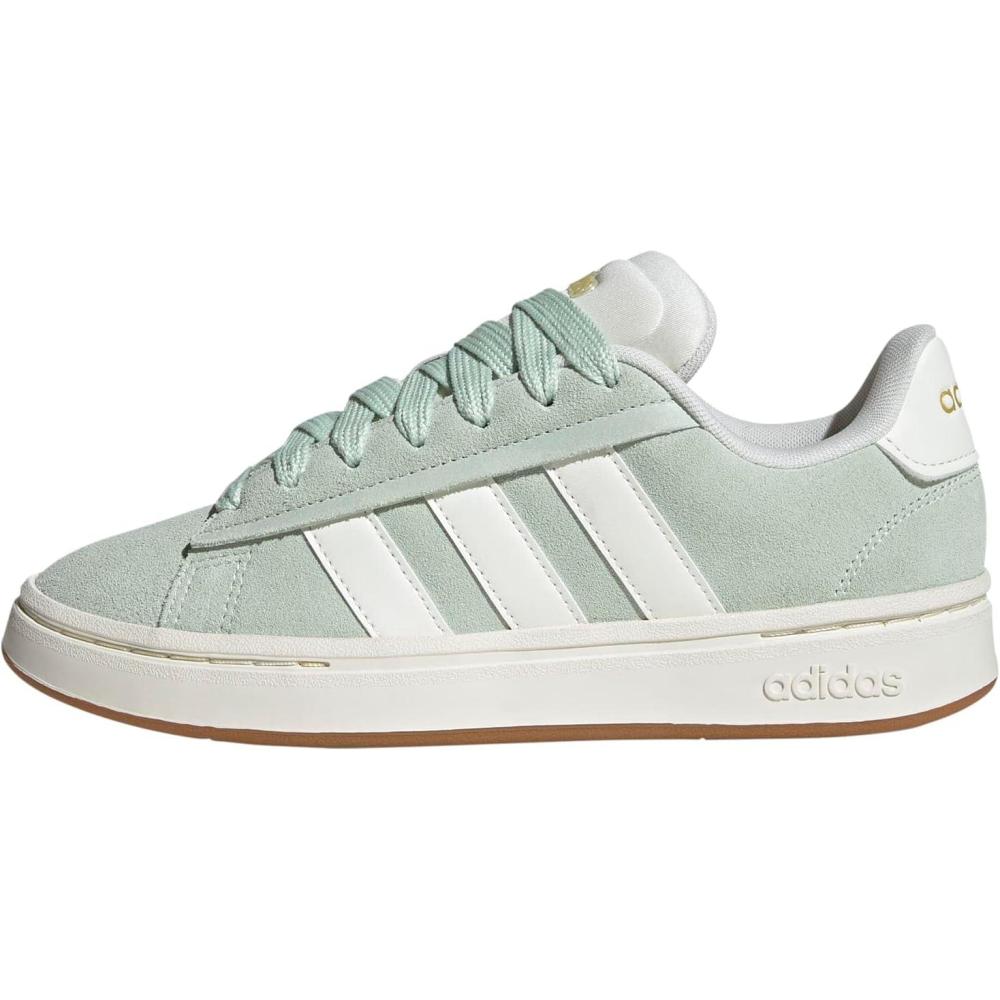 imageadidas Womens Grand Court Alpha 00s ShoesLinen GreenOff WhiteGold Metallic