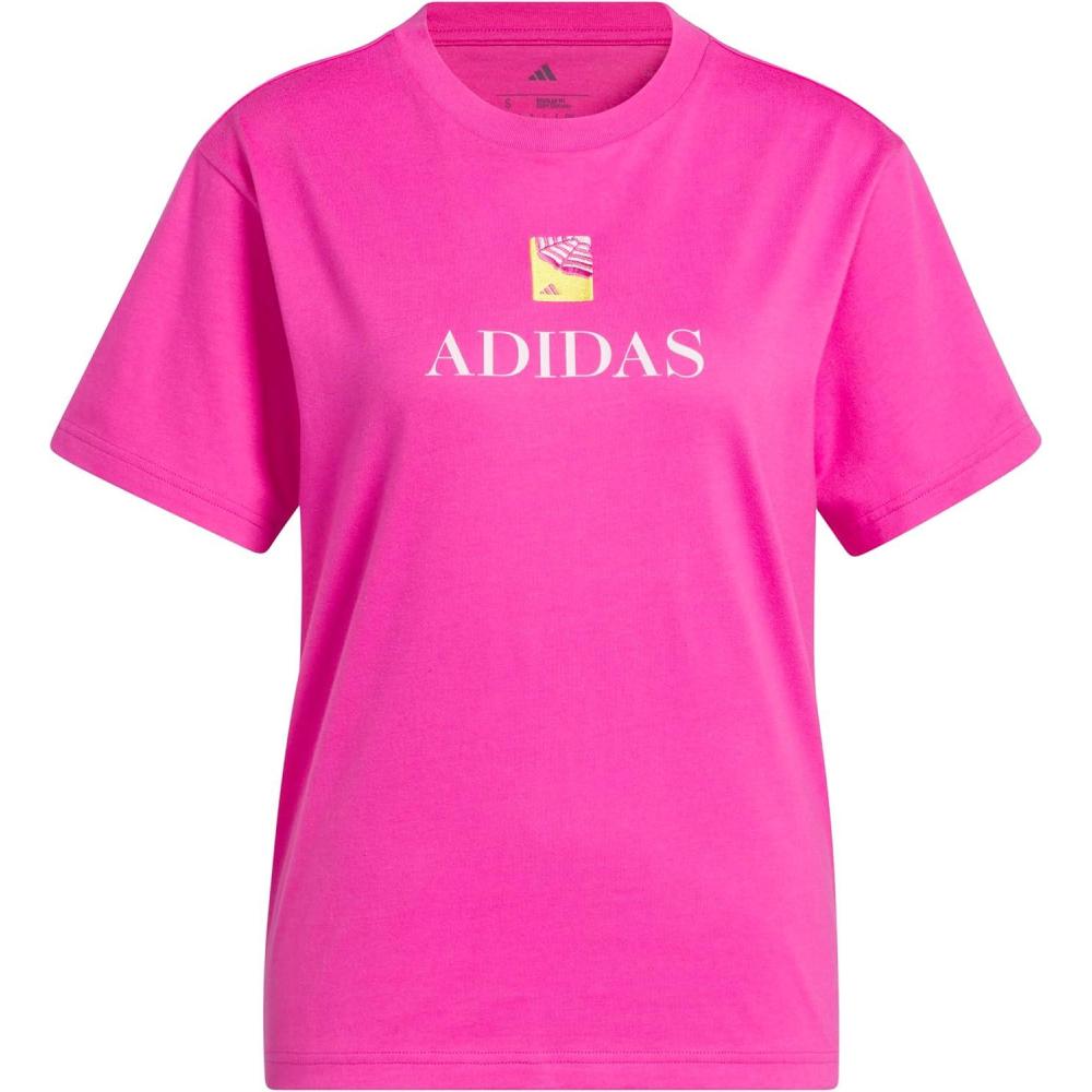 imageadidas Womens Jet Set Cabana Graphic TShirtSemi Lucid Fuchsia