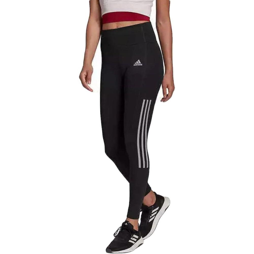 imageadidas Womens Lightweight High Rise 3Stripe Mesh 78 LeggingsBlackGrey