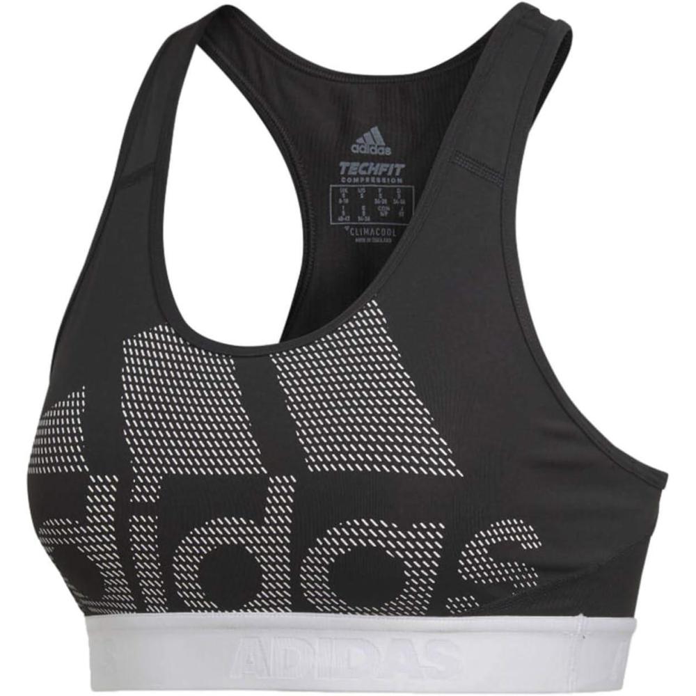 imageadidas Womens Medium Suppor Racer Back Dont Rest Alphaskin Padded Bra W Removable PadsBlackWhite