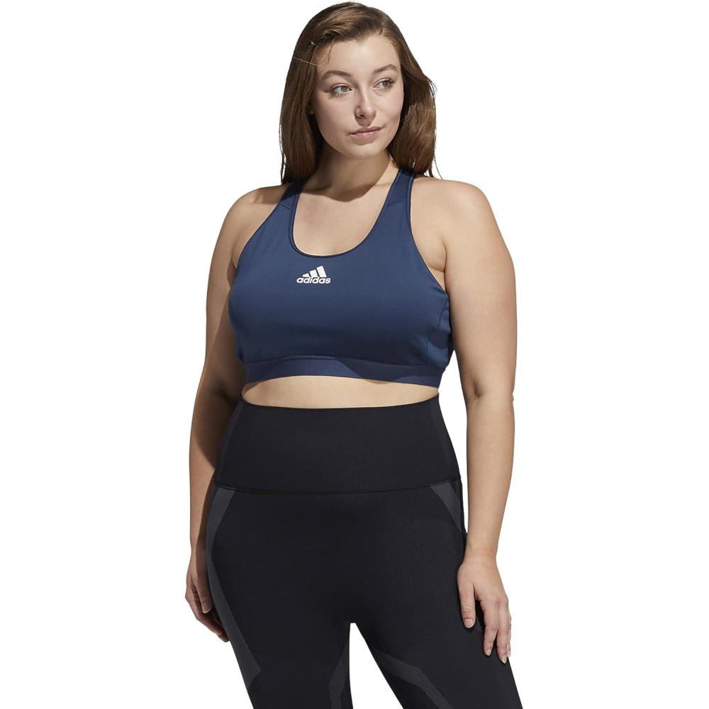 imageadidas Womens Medium Suppor Racer Back Dont Rest Alphaskin Padded Bra W Removable PadsCrew Navy