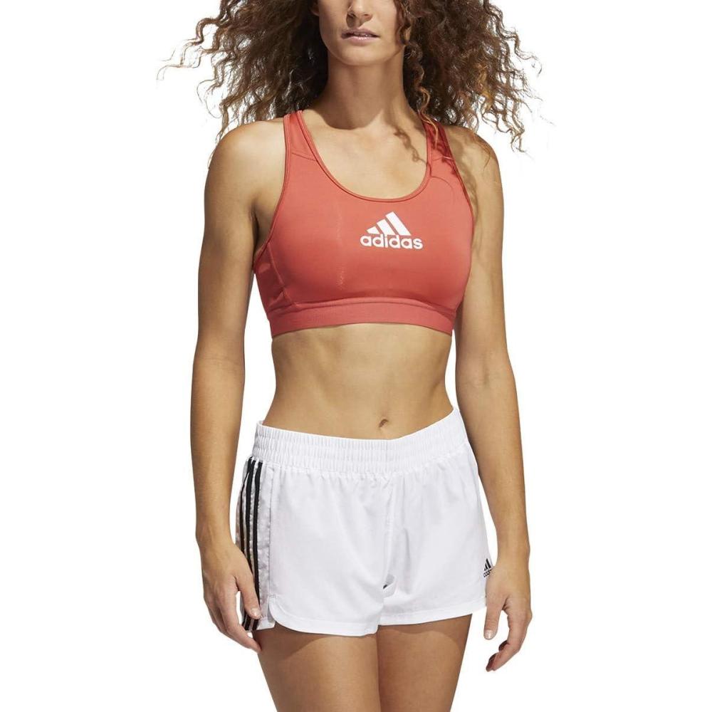 imageadidas Womens Medium Suppor Racer Back Dont Rest Alphaskin Padded Bra W Removable PadsCrew Red