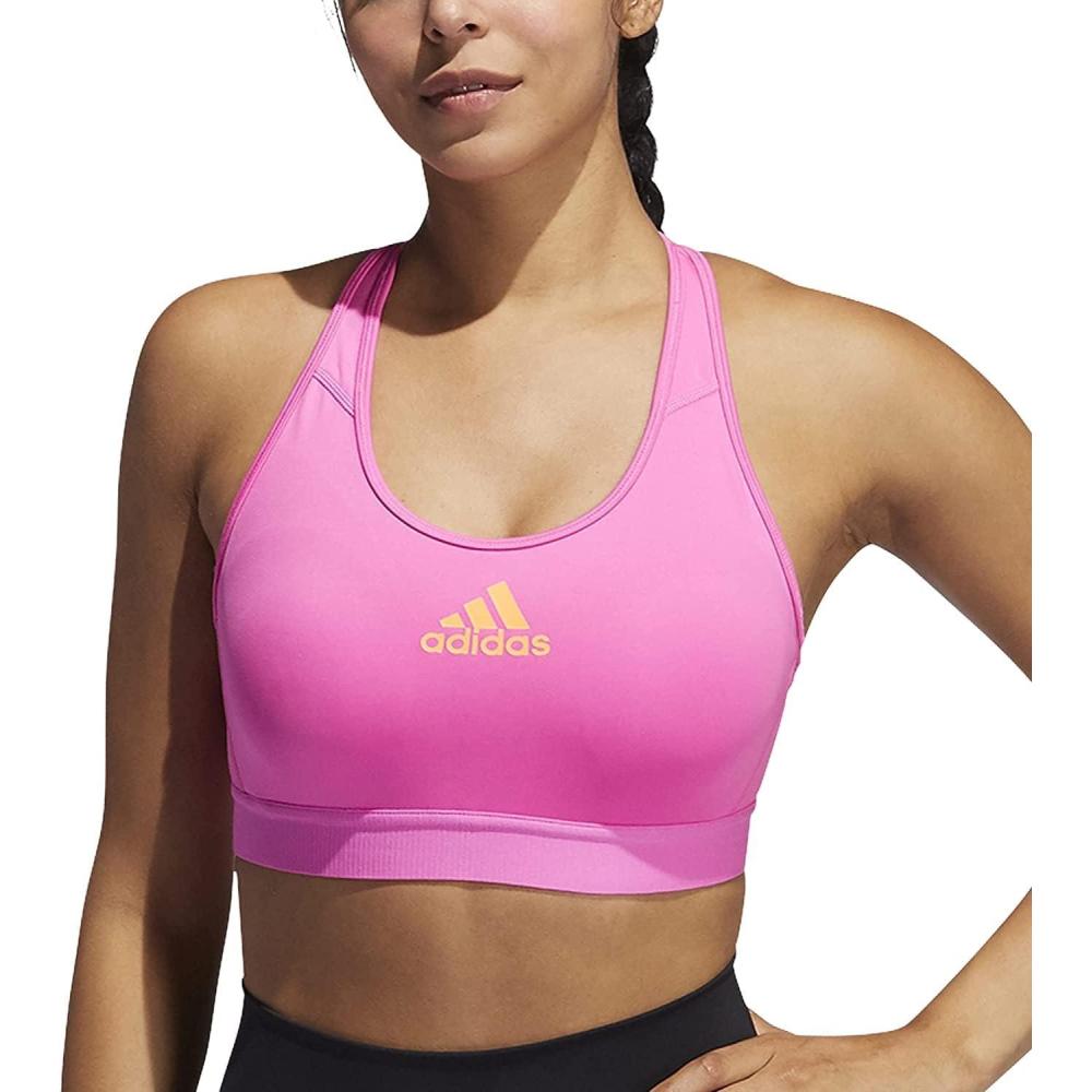 imageadidas Womens Medium Suppor Racer Back Dont Rest Alphaskin Padded Bra W Removable PadsScreaming Pink